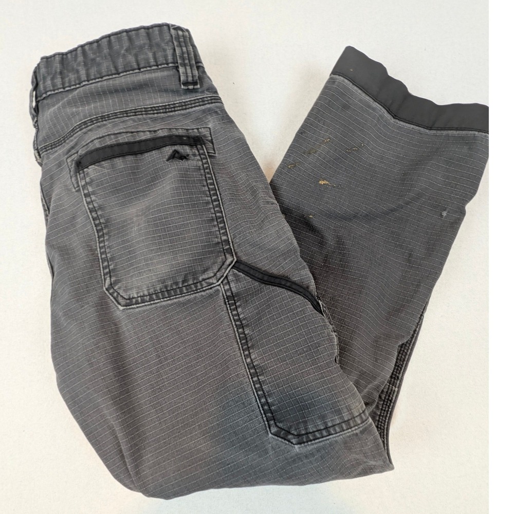 Ridgecut Toughwear Mens Grey Ripstop Work Utility Pants 31x26.5 Distressed